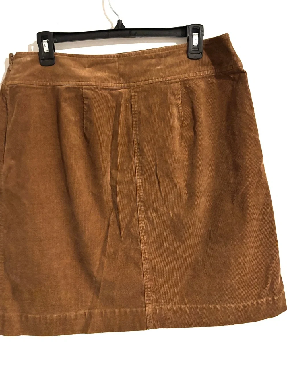 Charter Club Sz 10 Heritage Brown Corduroy Preppy Wrap Skirt Retro Buckle Detail